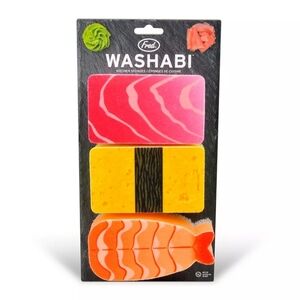 Fred Washabi Kitchen Sponges - Pink, Yellow, Orange